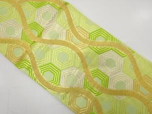 アンティーク　立涌に重ね亀甲模様織り出し袋帯（材料）